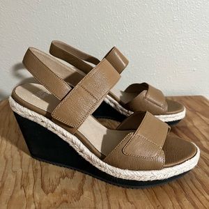 Eileen Fisher Chesnut Tumbled Leather Wedge